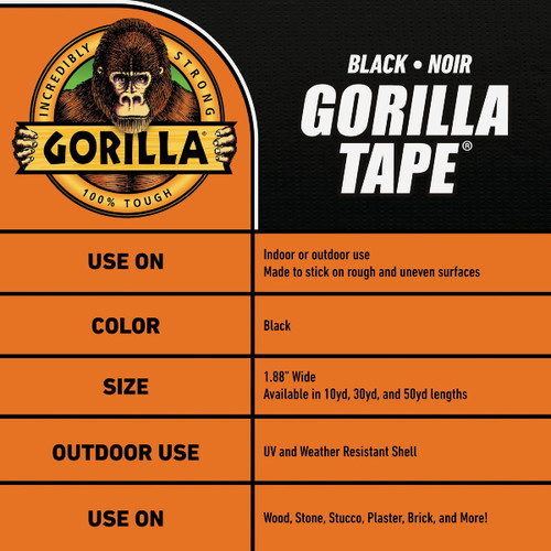 GORILLA 1.88"X30YD HEAVY DUTY DUCT TAPE BLACK