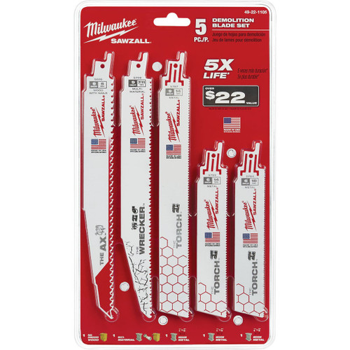 MILWUAKEE DEMO BLADE SET 5 PC 49-22-1105