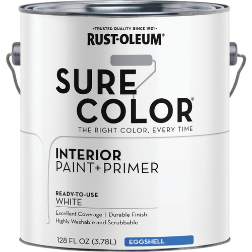 RUSTOLEUM SURE COLOR EGGSHELL WHITE INTERIOR PAINT GALLON