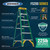 WERNER 6' 225LB GREEN FIBERGLASS STEP LADDER TYPE II