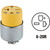 20A 250V 3-WIRE 2-POLE ARMORED CORD CONNECTOR