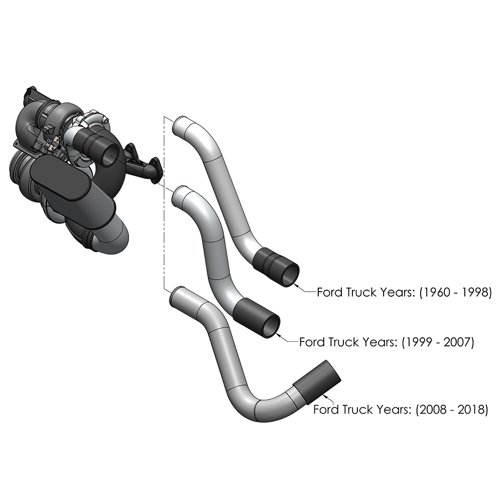 Drawing Ford Cummins Swap Kit Turbo