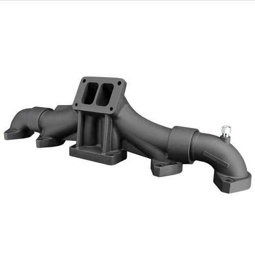 DPS T6 exhaust manifold for Cummins ISX15 X15 with S400 turbo mount flange front view