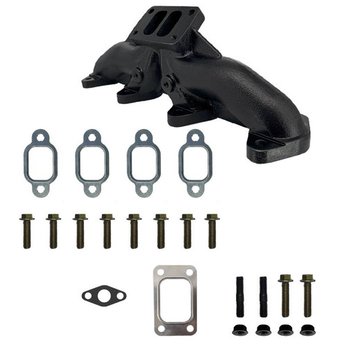 DPS 4BT exhaust manifold for 3.9L Cummins rectangular port 8V T3 flange ductile iron