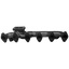 DPS T4i exhaust manifold side profile showing high-temperature black finish for 6.7 Cummins