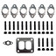 Diesel Power Source T4 Cummins exhaust manifold hardware and gasket upgrade kit with MLS gaskets, T4 divided turbo gasket, studs, and nuts