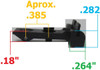 Ruger Adjustable Rear Sight Low Black Outline for most Ruger Revolvers