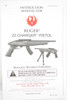 Factory Issued Ruger Instruction Manual - Charger - BH - 219 - R6