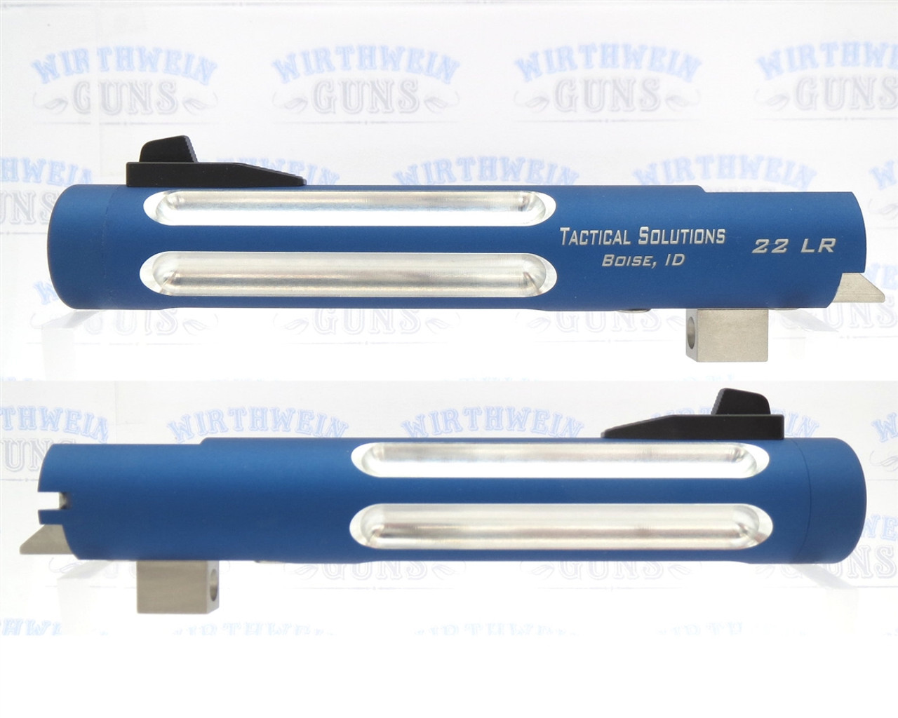 Matte Blue Tactical Solutions 5.5" Trail Lite Silver Fluted Barrel for Buck Mark Threaded 1/2"x28