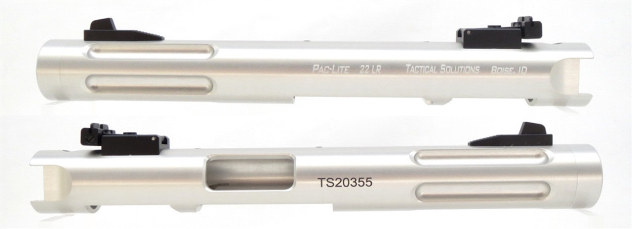 Ruger Mark 1 2 3 TacSol Tactical Solutions Upper 4.5" Fluted Pac-Lite Bright Silver 1/2"x28 threads