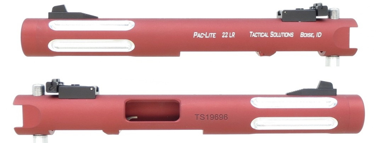 TacSol 4.5 Silver Fluted Pac-Lite Matte Red 1/2"x28 threads