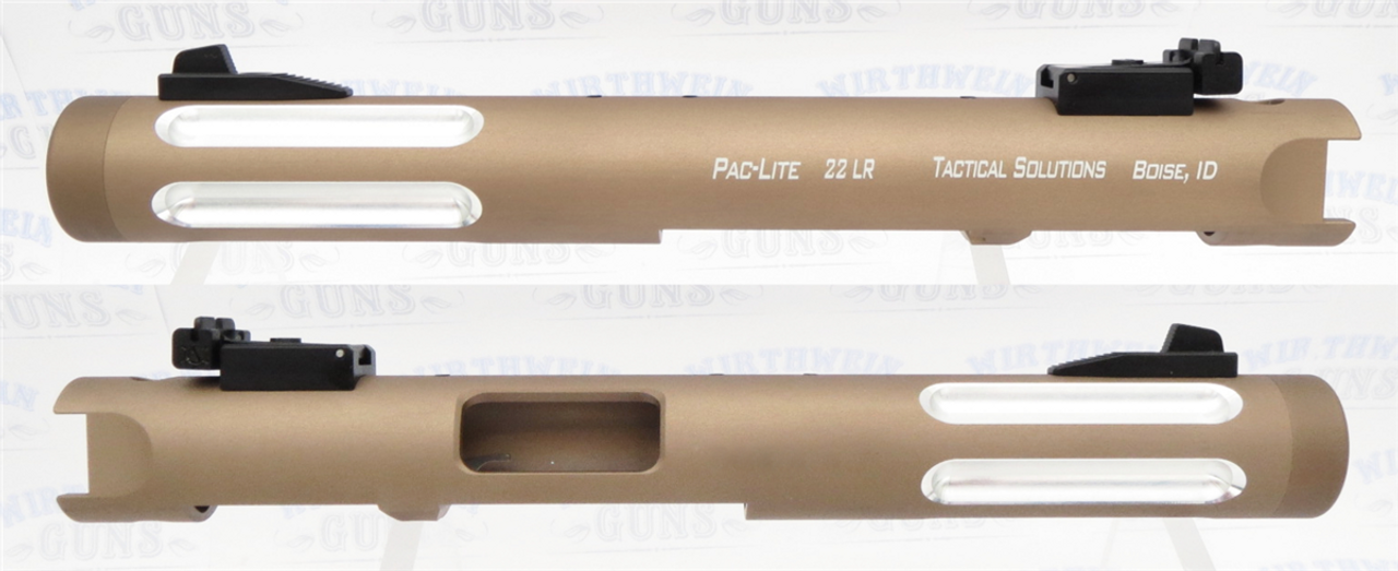 TacSol Tactical Solutions Pac-Lite 4.5" Silver-Fluted Matte Quicksand (FDE) 1/2"x28 threads