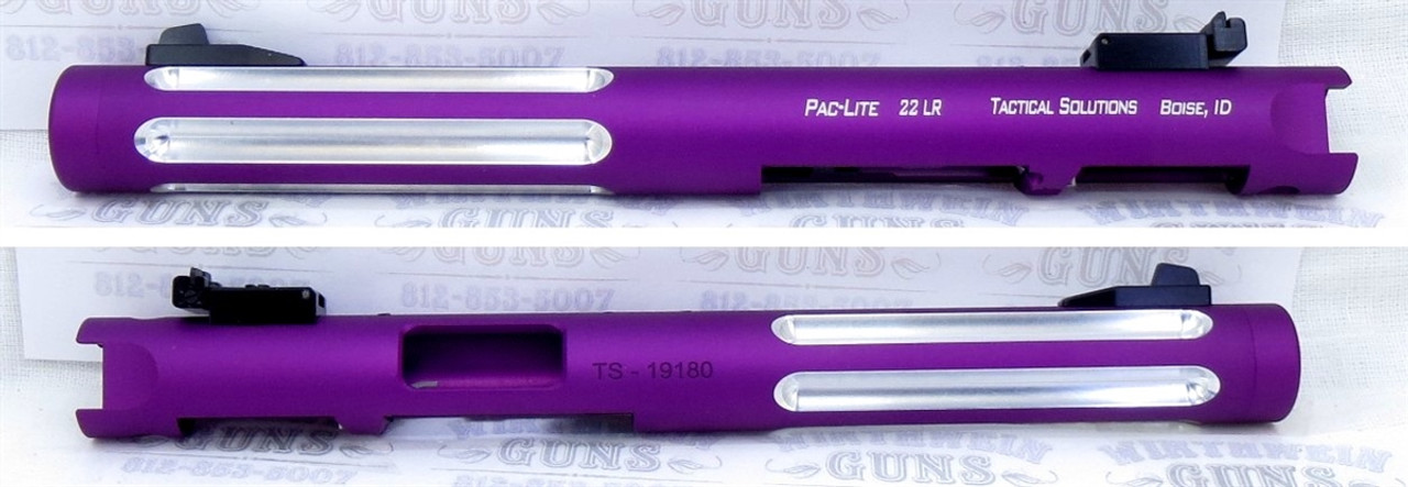 Tactical Solutions Pac-Lite 6" Fluted Matte Purple Silver Flutes 1/2"x28 threads