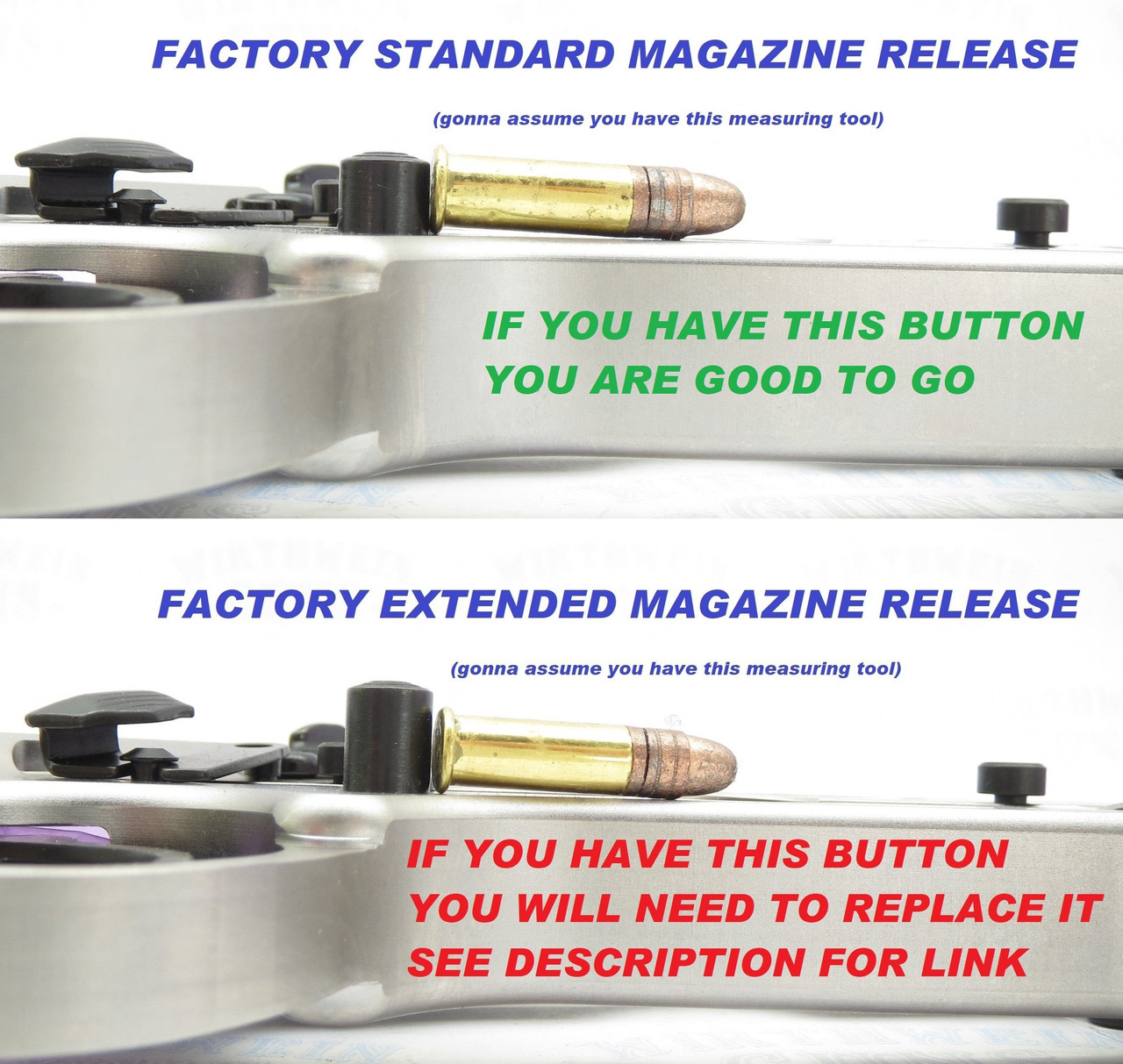 Ruger Mark IV Standard Frame Magazine Release Button Comparison