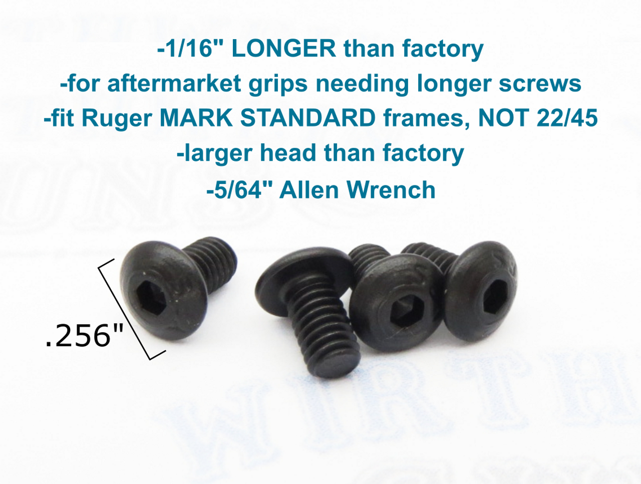 Panhead Grip Screws for Ruger Mark 1 2 3 4 IV Pistols Standard Frame