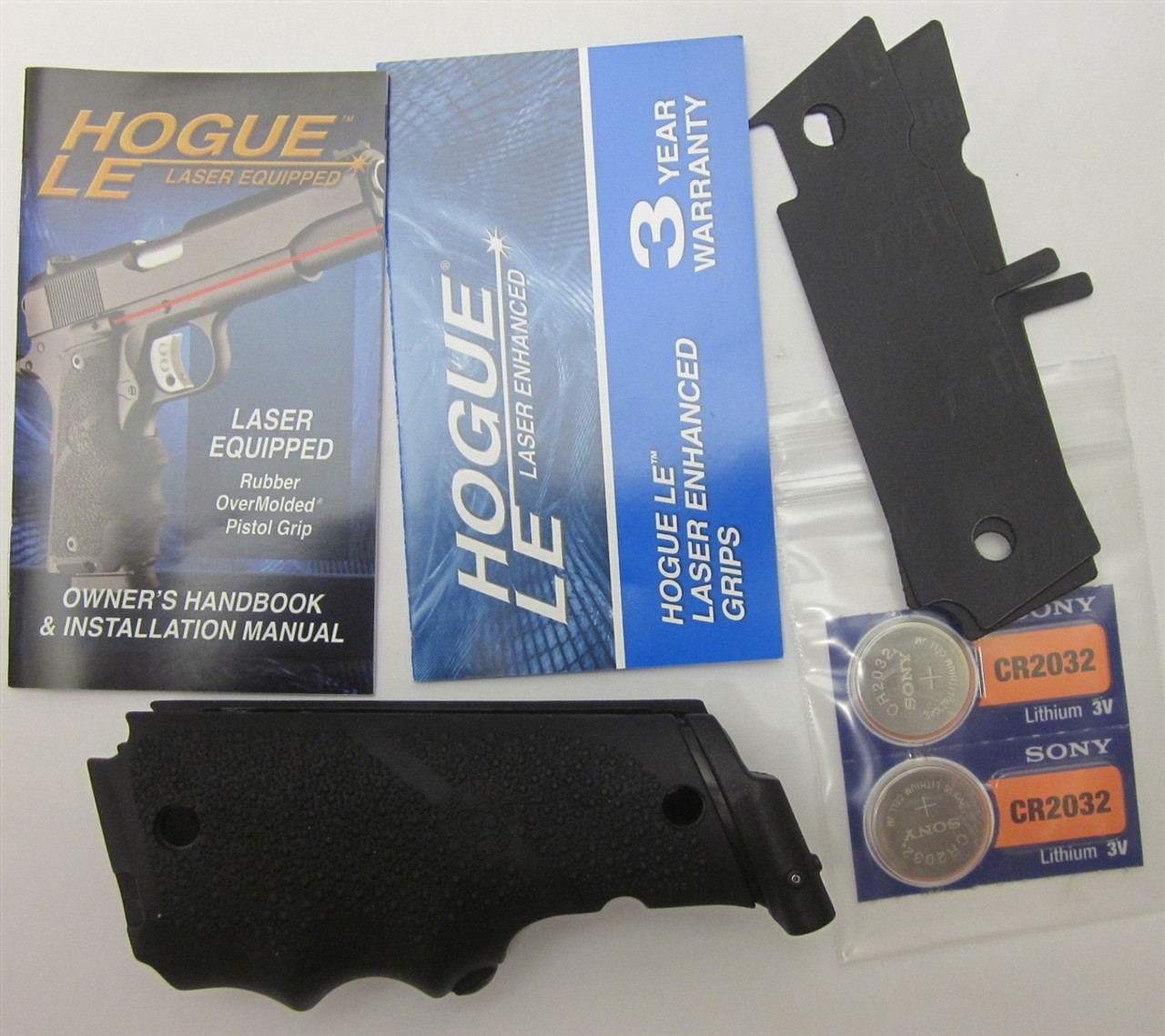 Hogue Black (LE) Laser Enhanced 1911 Grips 45080