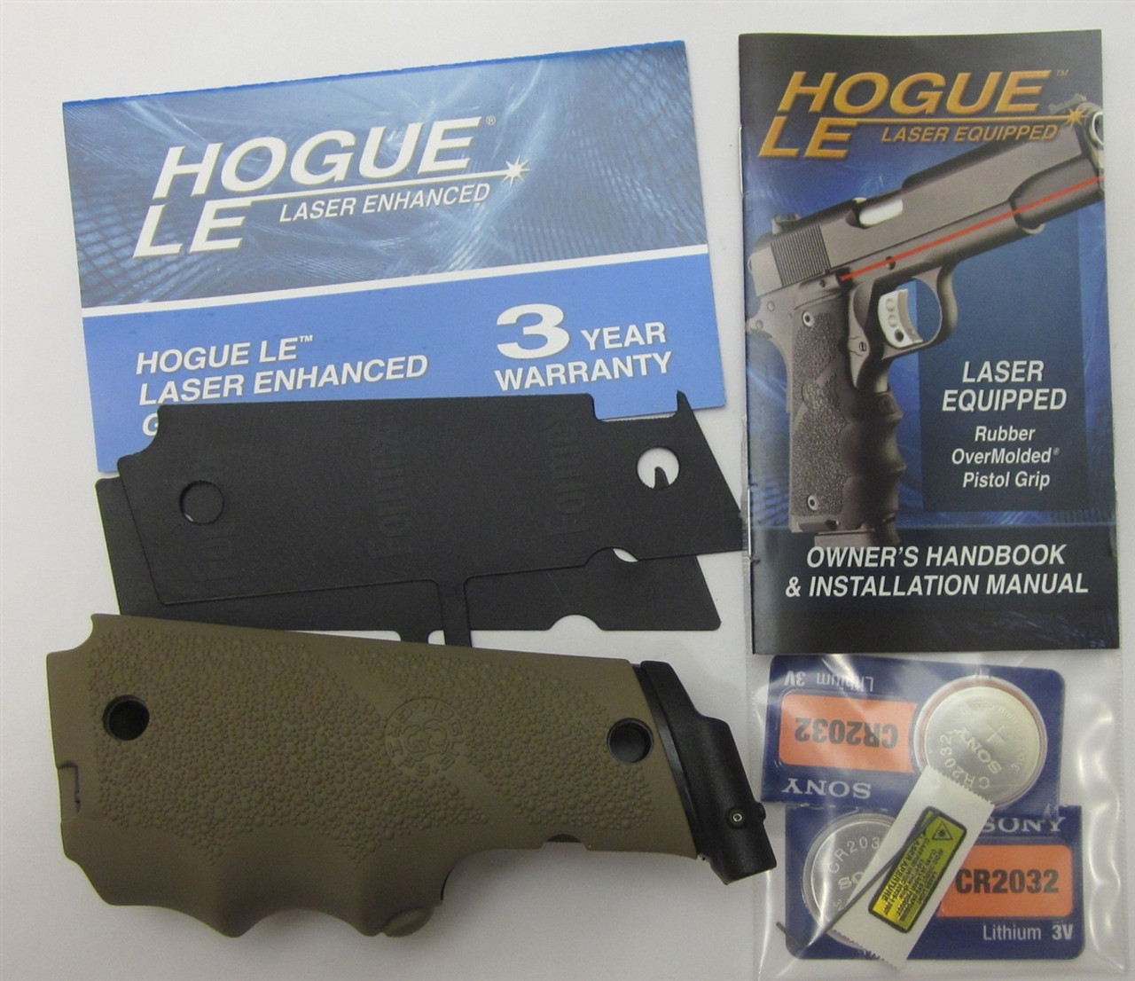 Hogue FDE, Tan, Flat Dark Earth (LE) Laser Enhanced 1911 Grips 45083