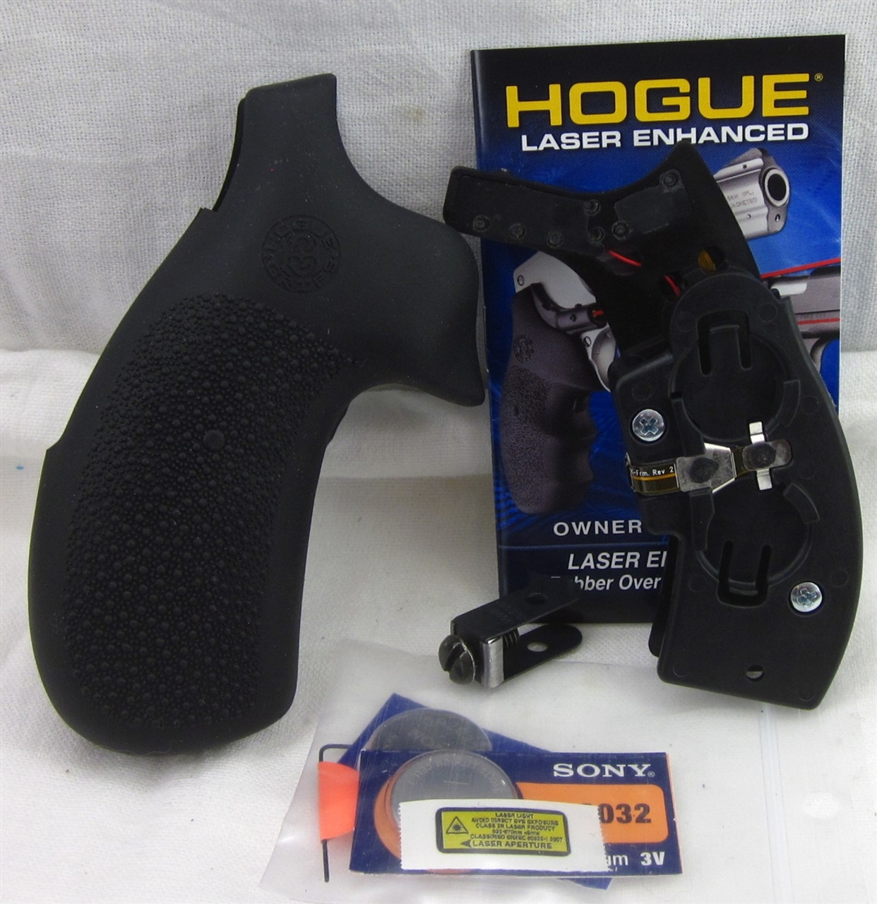 HOGUE BLACK Laser Enhanced (LE) S&W Round Butt K&L Frames Grips 19080