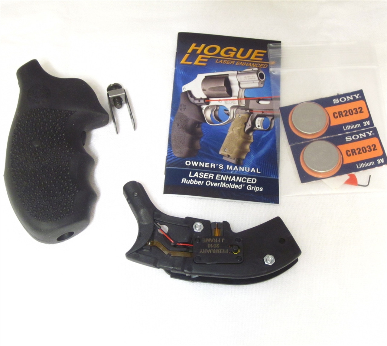 HOGUE BLACK Laser Enhanced (LE) S&W Round Butt J-Frame Grips 60080