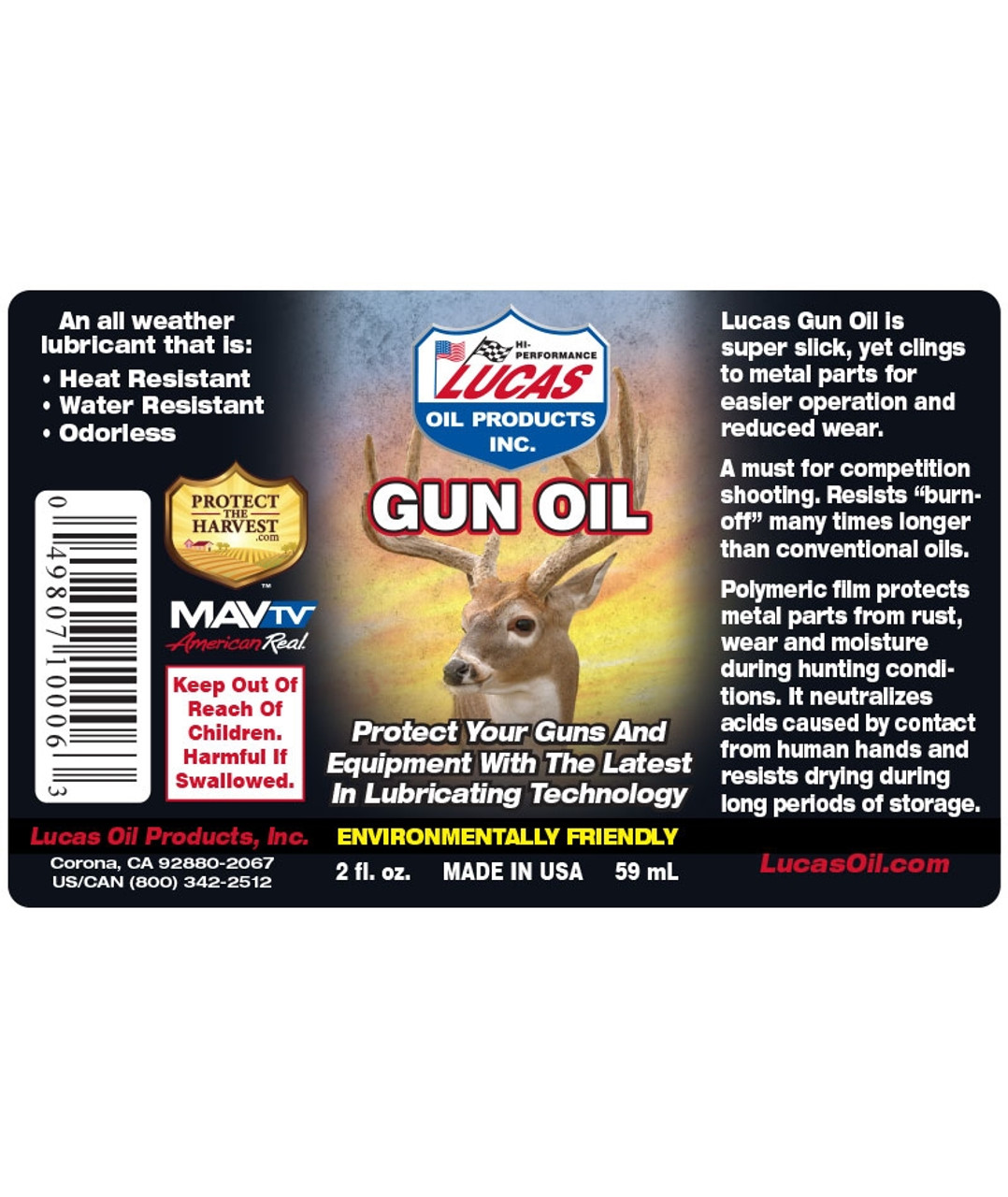 Lucas The Original Gun Oil 2 oz Bottle 10006