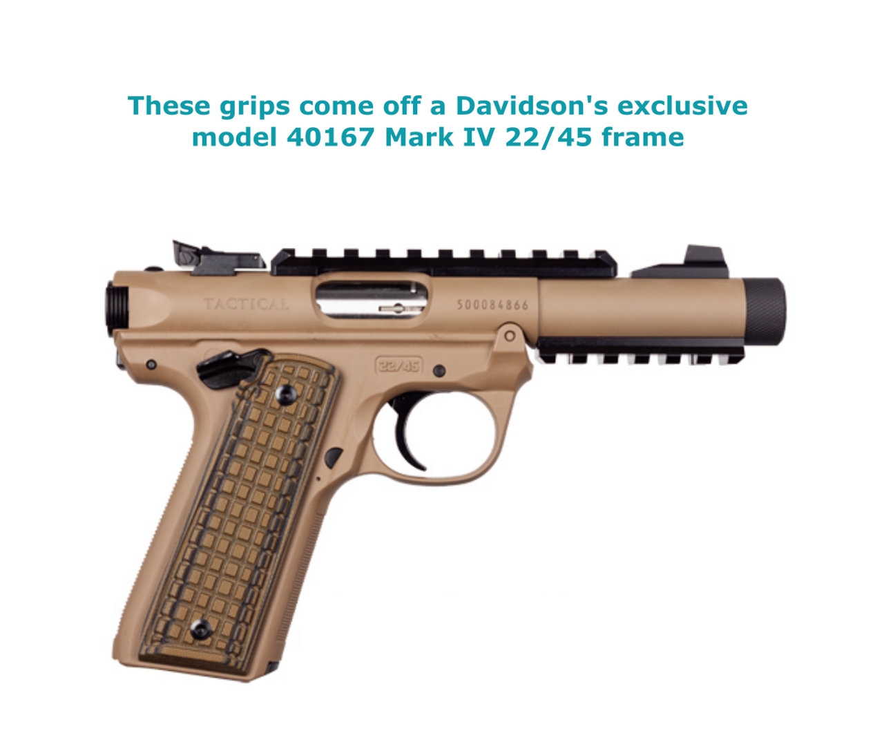 Pachmayr G10 Tan/Black Tactical Pistol Grips for Mark IV 22/45 Frame