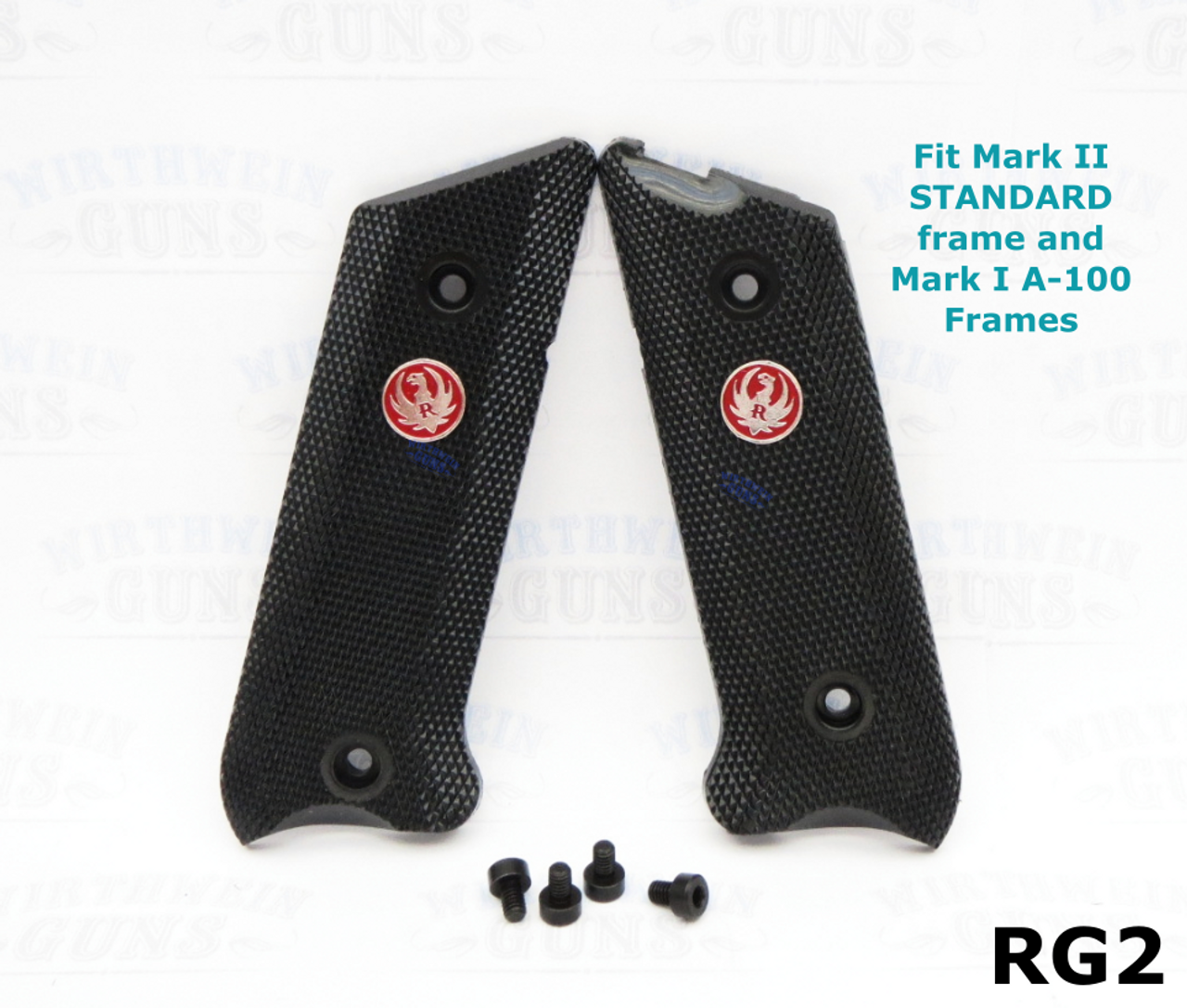 Factory RUGER Mark 2 Black Plastic Checkered Grips