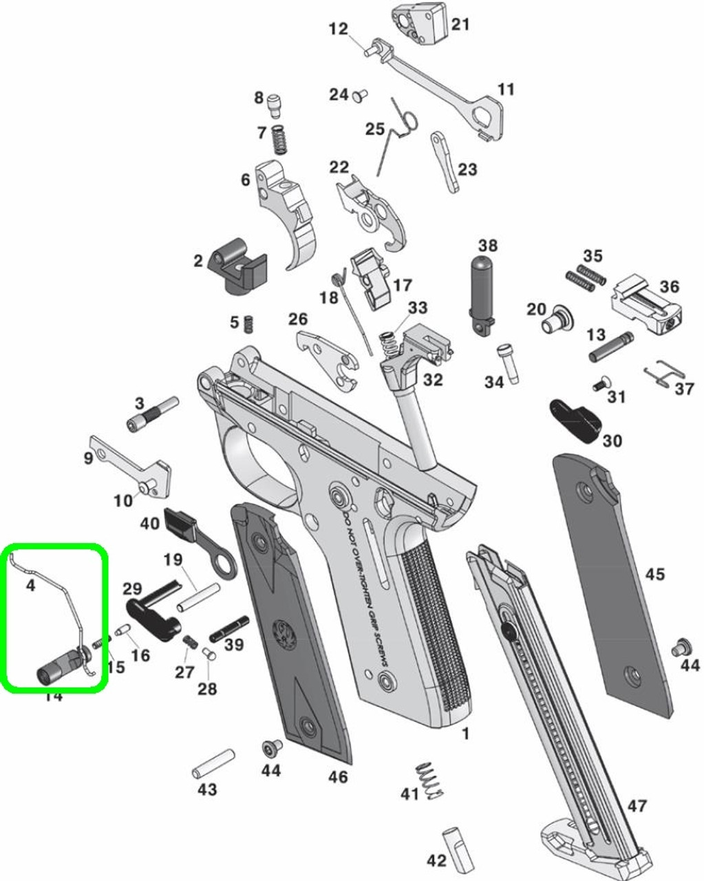 Factory Ruger 22/45 Mark 2 3 4 (IV) LITE Trigger Pivot Retainer