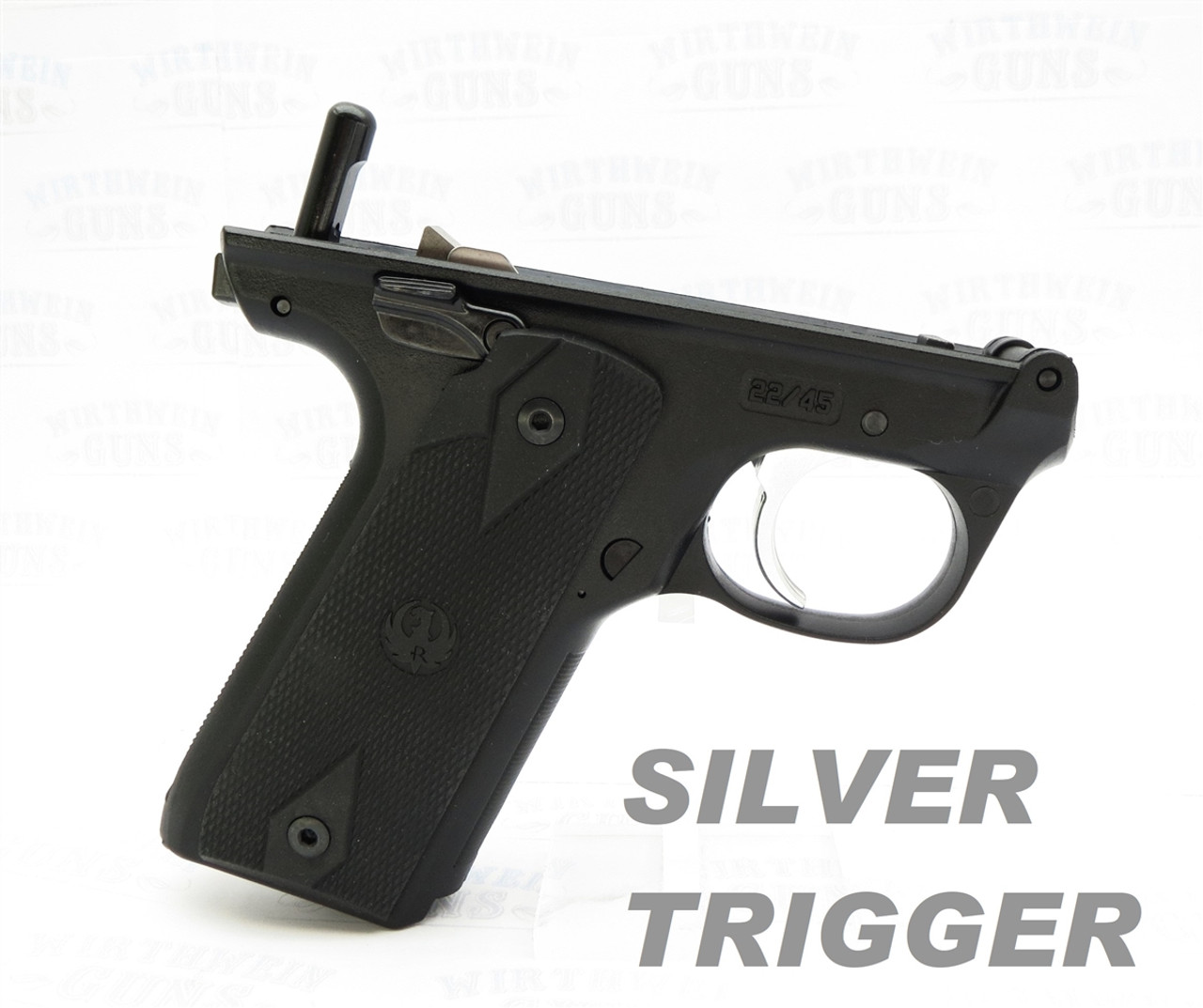 Ruger NEW Take Off Mark IV 22/45 Frame SILVER Trigger - Rubber Grips