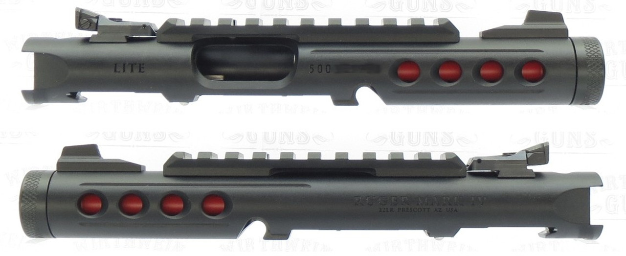 Ruger Mark IV 4  LITE 43942 Take Off Upper "USMC" BLACK with RED Liner with Rail and Sights 1/2x28 Threads