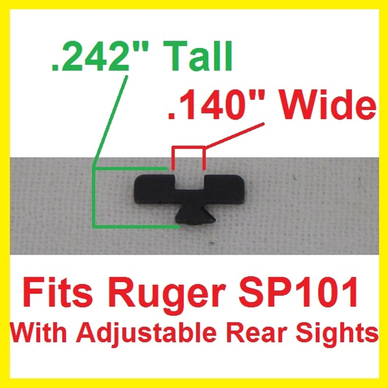 Factory Ruger Sight Blade for SP101 with Adjustable Rear Sight