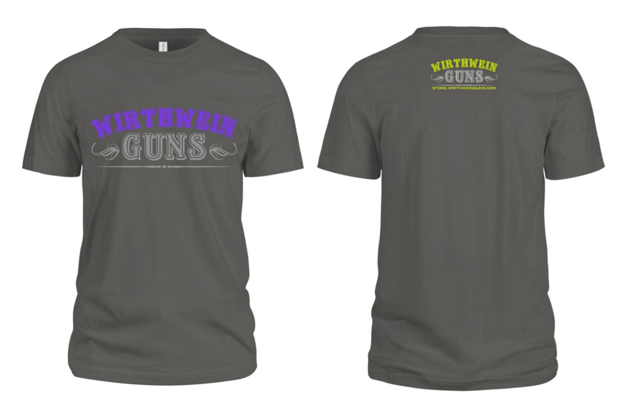Wirthwein Guns Tee Shirt Gray USA Made *LARGE*