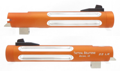 Matte Orange Tactical Solutions 5.5" Trail Lite Silver Fluted Barrel for Buck Mark Threaded 1/2"x28