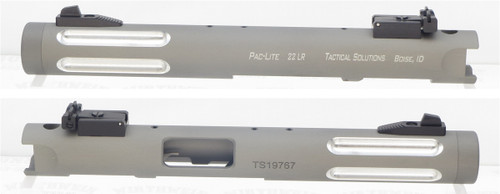 TacSol 4.5 Silver Fluted Pac-Lite Matte Gun Metal Gray 1/2"x28 threads
