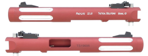 TacSol 4.5 Silver Fluted Pac-Lite Matte Red 1/2"x28 threads