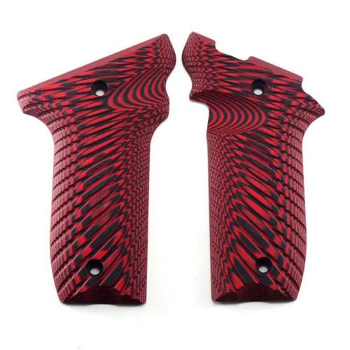 BullsEye G10 Grips Smith & Wesson S&W SW22 Victory "Sunburst" Pattern Red and Black