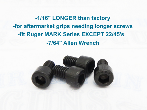 Longer Allen Head Grip Screws for Ruger Mark 1 2 3 4 IV Pistols Standard Frame