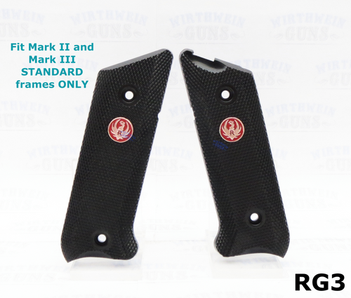 Factory RUGER Mark 3 Black Checkered Plastic Grips