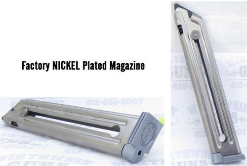 Ruger 10 round NICKEL 90231 Magazine with SILVER Base for MK3 and MK4