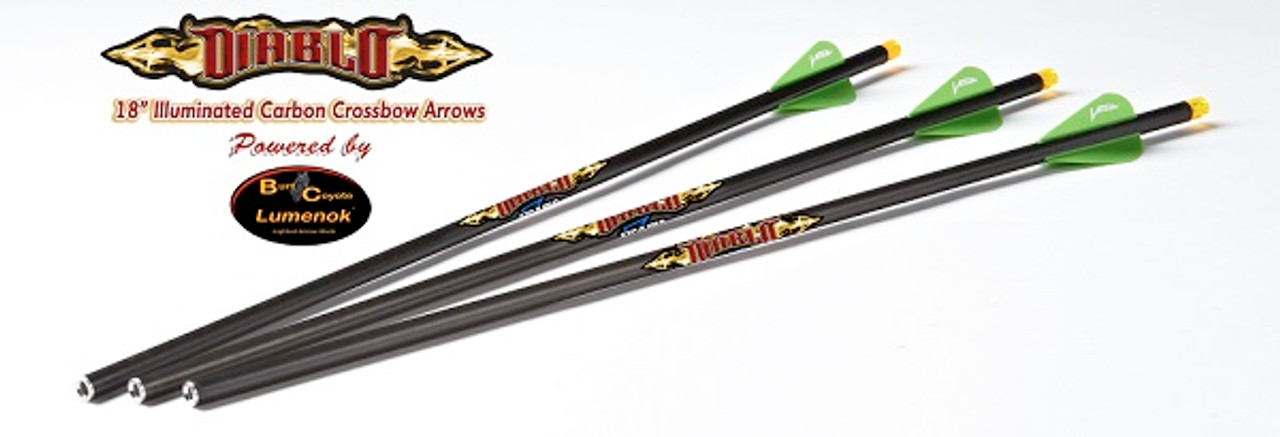 Excalibur Diablo 18" Illuminated Carbon Arrows - (3 Pack) For use on all Matrix crossbows 22DV18IL-3