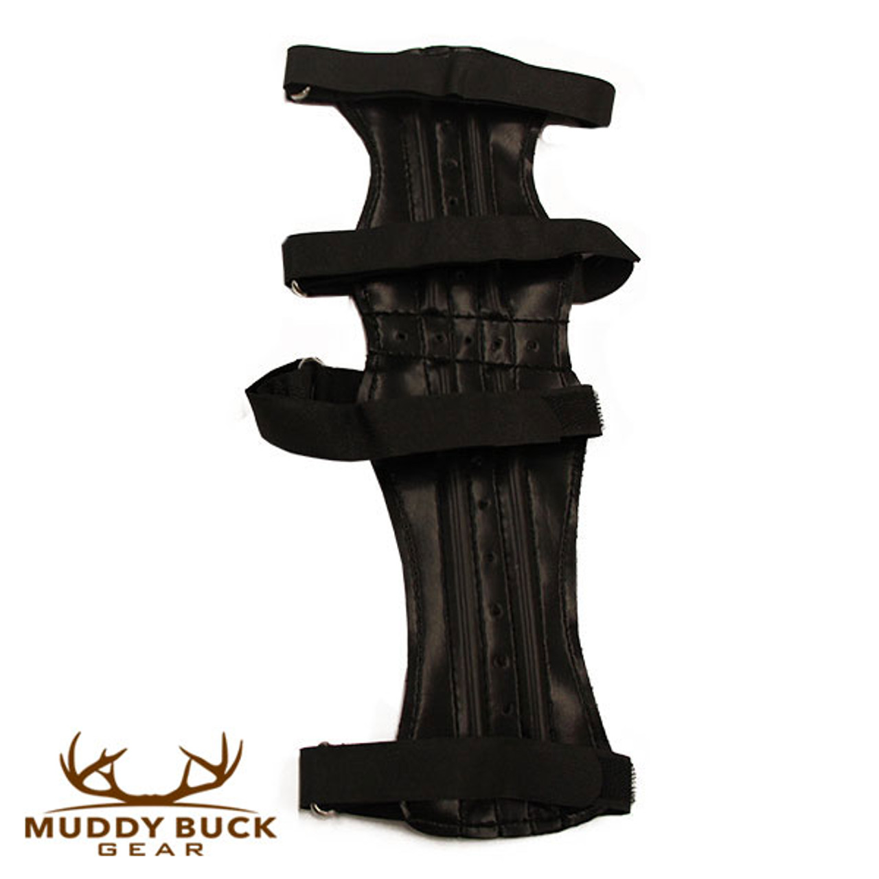 Muddy Buck Gear Black Leather 4 Strap Velcro Arm Guard