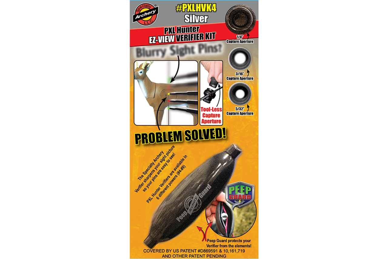 Specialty Archery - PXL Hunter - EZ-View - Verifier Kit - #4 Silver - & Peep Guard