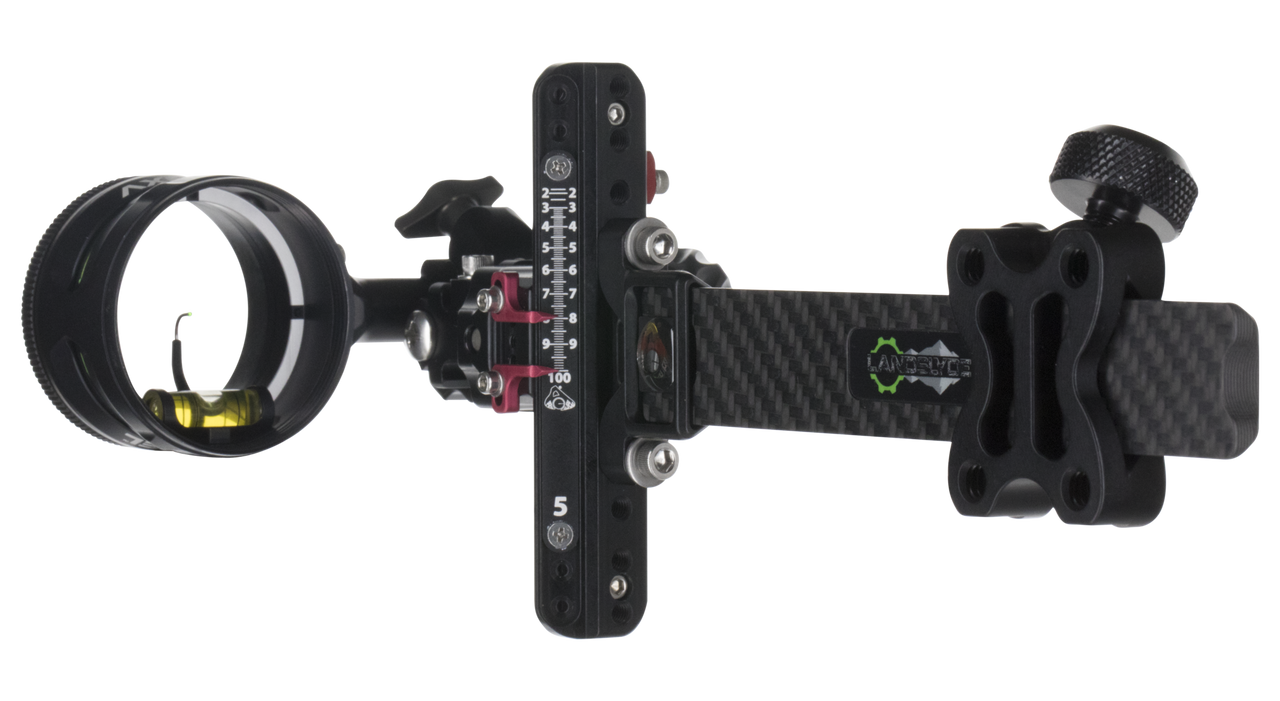 Axcel - LANDSLYDE Carbon Pro Slider Sight w/AV-31 Scope - Single Pin - .019 Blue Fiber - Black