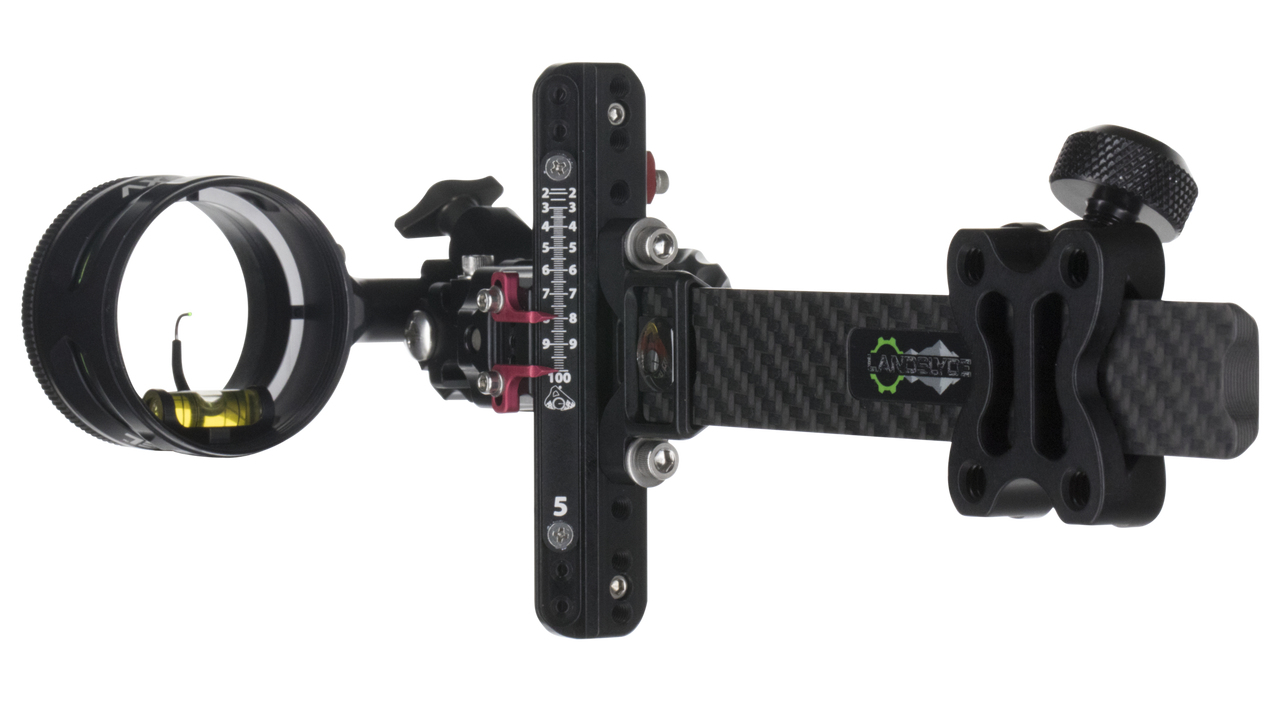 Axcel - LANDSLYDE Carbon Pro Slider Sight w/AV-41 Scope - Single Pin - .019 Green Fiber - Black