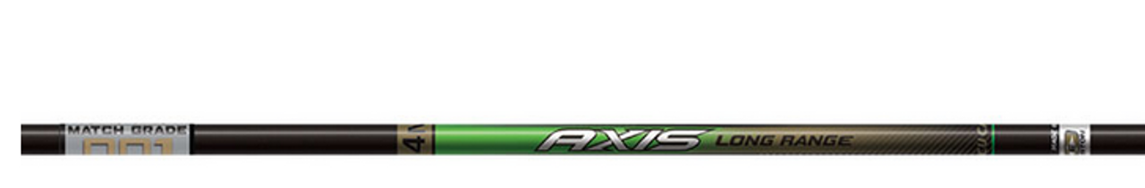 Easton - AXIS 4MM Long Range - Match Grade - 300 Spine - 3" HYBRID 26 VANES - w/ HO - 6 pk