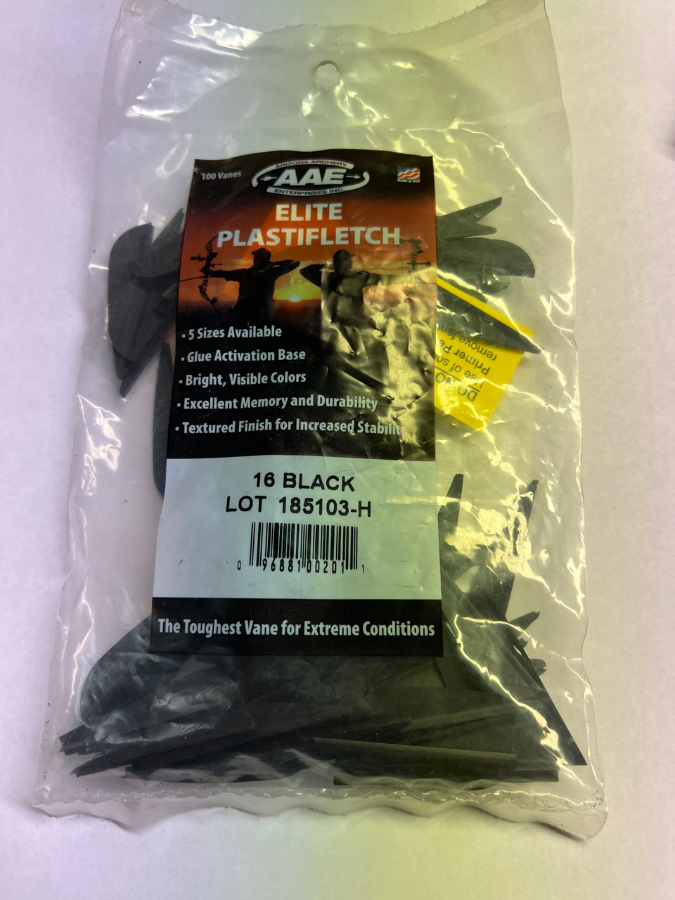 AAE - Elite Plastifletch Vanes - Black - 100pk