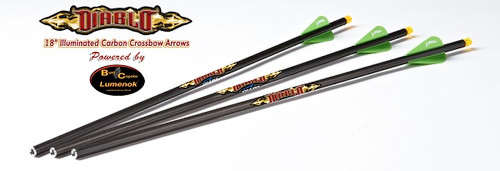 Excalibur Diablo 18" Illuminated Carbon Arrows - (3 Pack) For use on all Matrix crossbows 22DV18IL-3