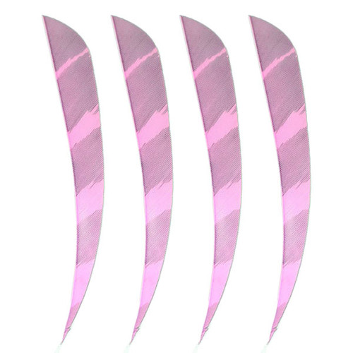 Muddy Buck Gear 4" Parabolic RW Barred Feathers - 36 Pack (Flo Pink)