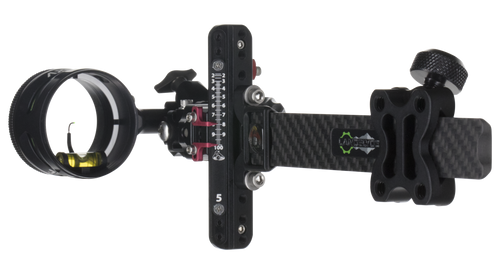 Axcel LANDSLYDE Carbon Pro Slider Sight  w/AV-31 Scope - Single Pin - .010 Red Fiber - Black