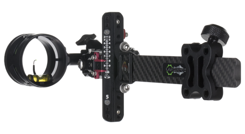Axcel - LANDSLYDE Carbon Pro Slider Sight w/AV-41 Scope - Single Pin - .019 Green Fiber - Black