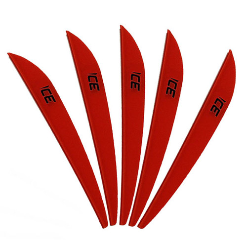 Bohning - 3" Ice Vanes - Bright Red - 12 Pk